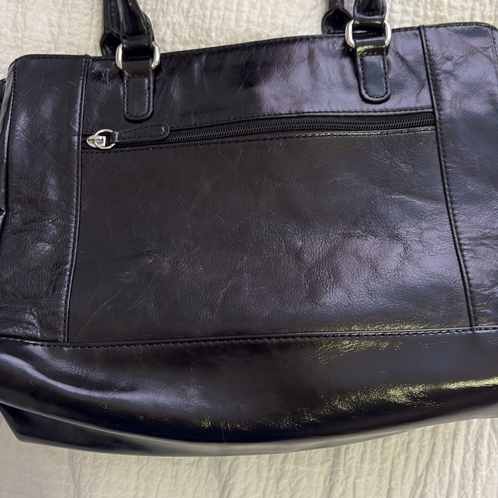 Giani Bernini Black Leather Tote Bag. - Picture 7 of 8